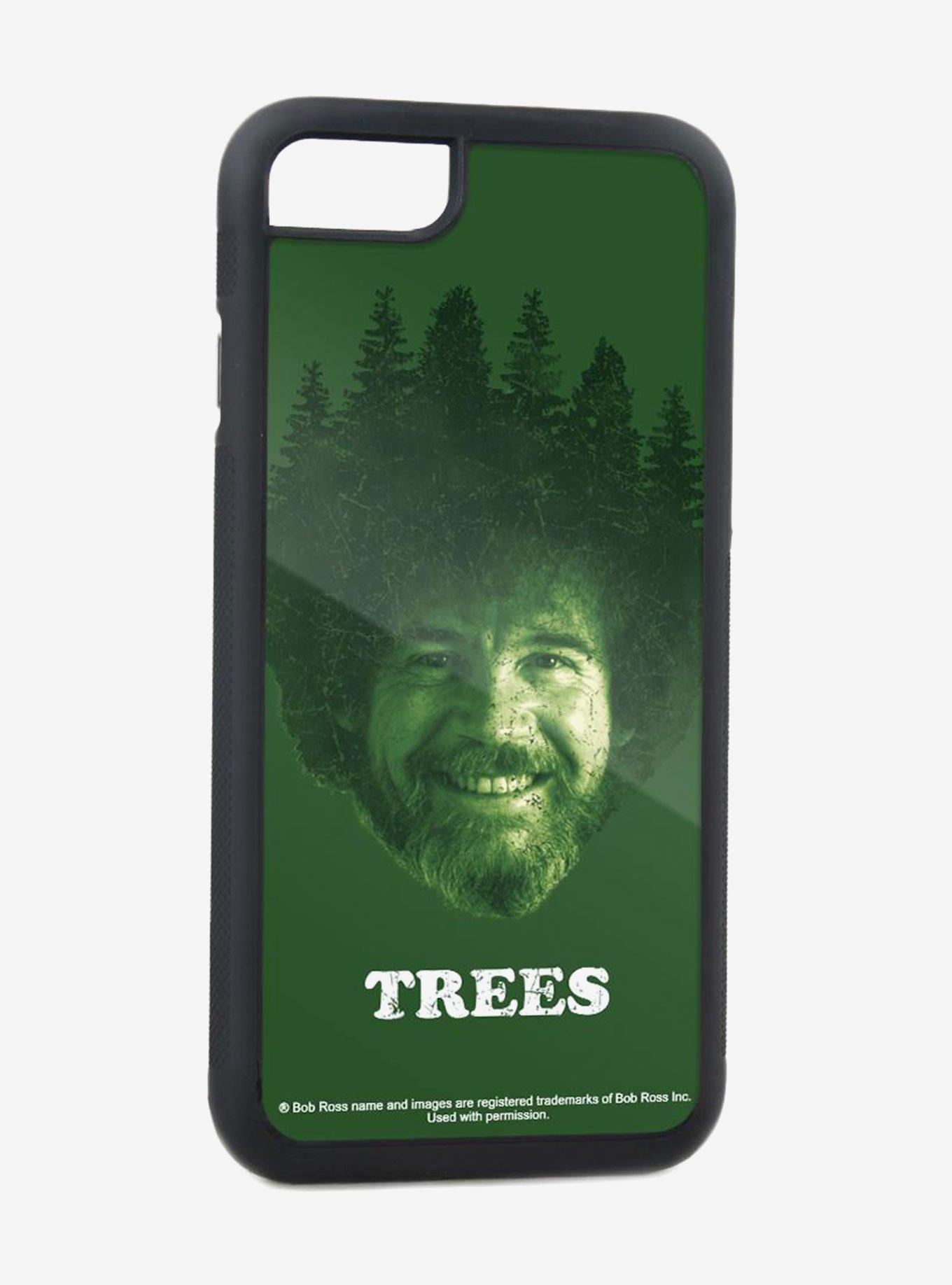 Bob Ross Smiling Treefro Trees Greens White iPhone X Rubber Cell Phone Case