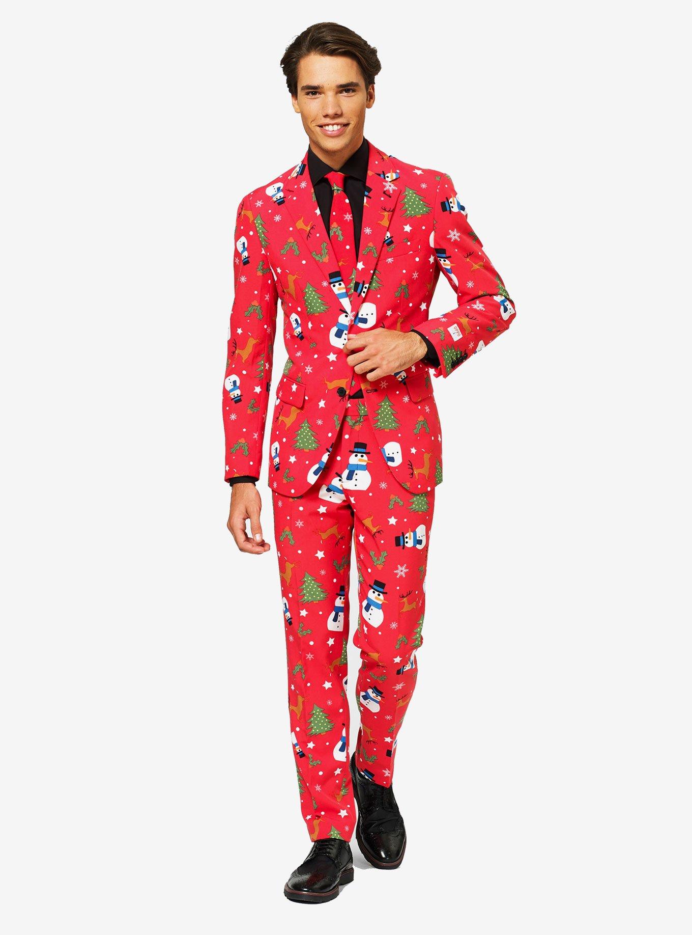 OppoSuits Men's Christmaster Christmas Suit, RED, hi-res