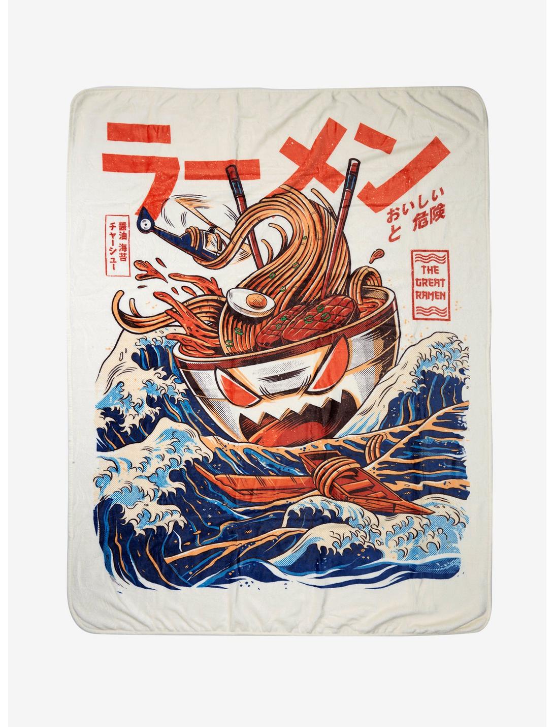 Great Ramen Of Kanagawa Throw Blanket By Ilustrata, , hi-res