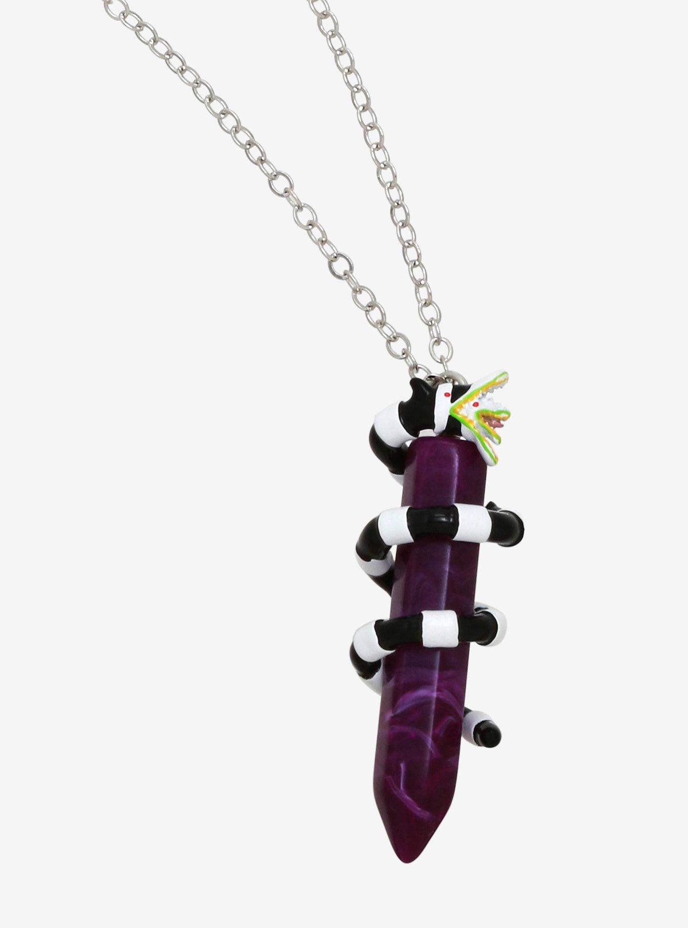 Beetlejuice Sandworm & Crystal Necklace, , hi-res