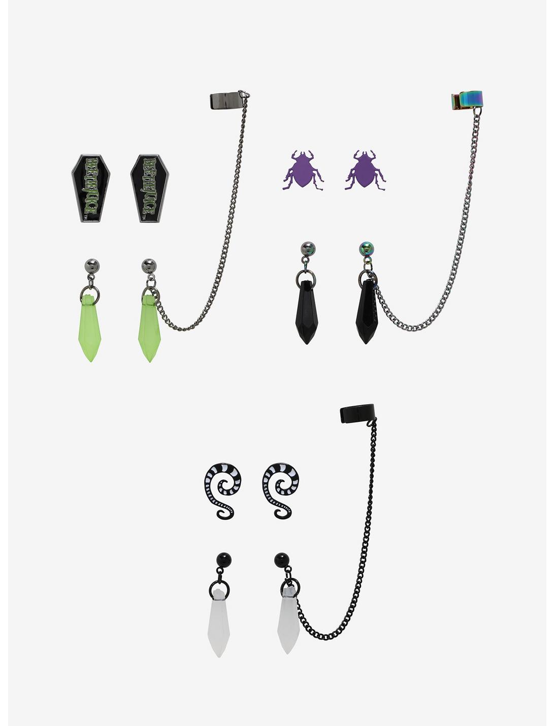 Beetlejuice Crystal & Creatures Cuff Earring Set, , hi-res