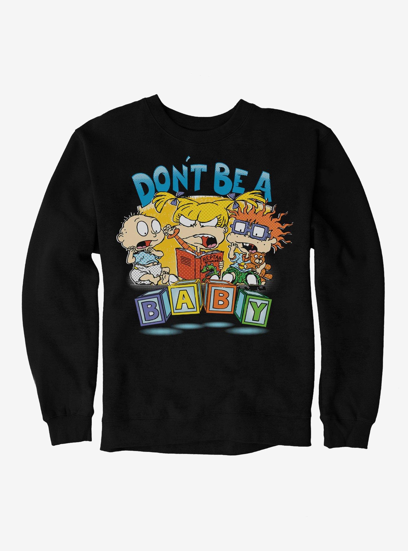 Rugrats Angry Angelica With Tommy And Chuckie Sweatshirt, BLACK, hi-res