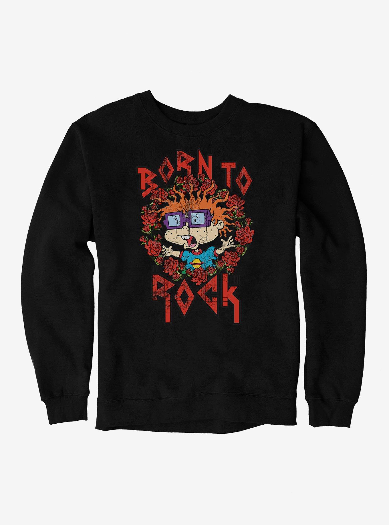 Rugrats Chuckie Born To Rock Sweatshirt, BLACK, hi-res