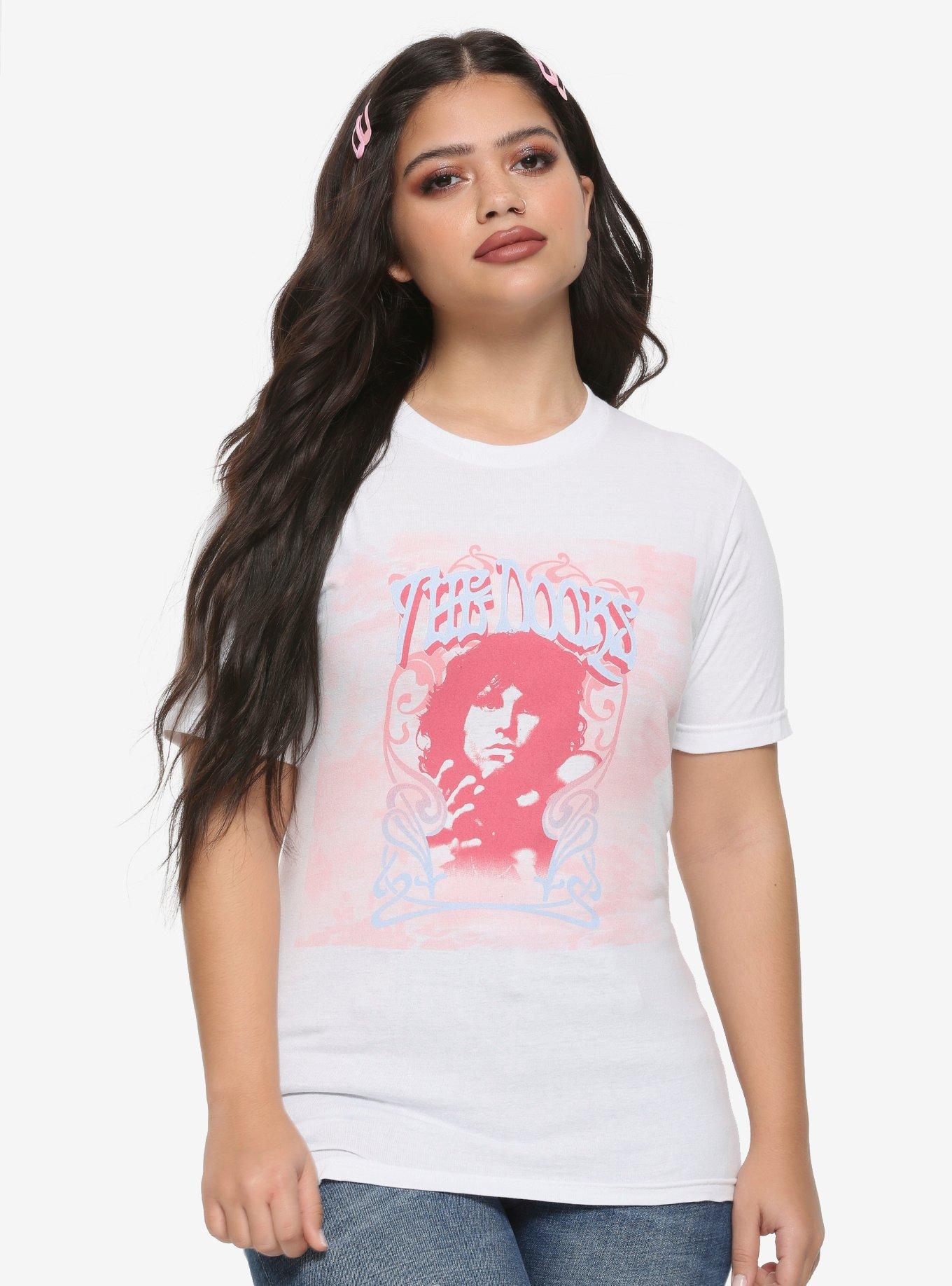 The Doors Jim Morrison Portrait Girls T-Shirt, WHITE, hi-res