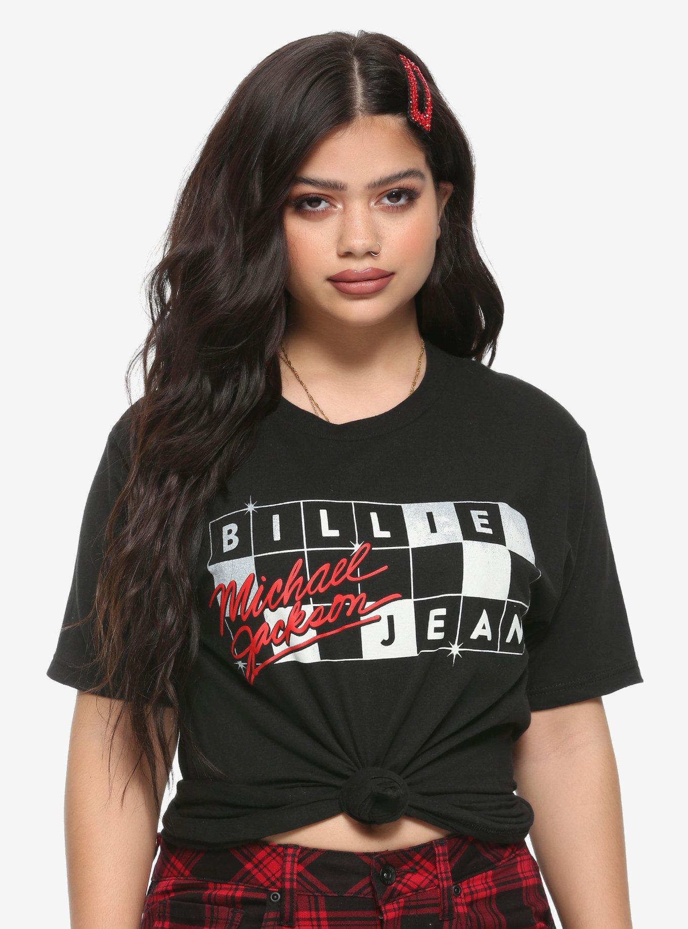 Michael Jackson Billie Jean Word Board Girls T-Shirt, BLACK, hi-res