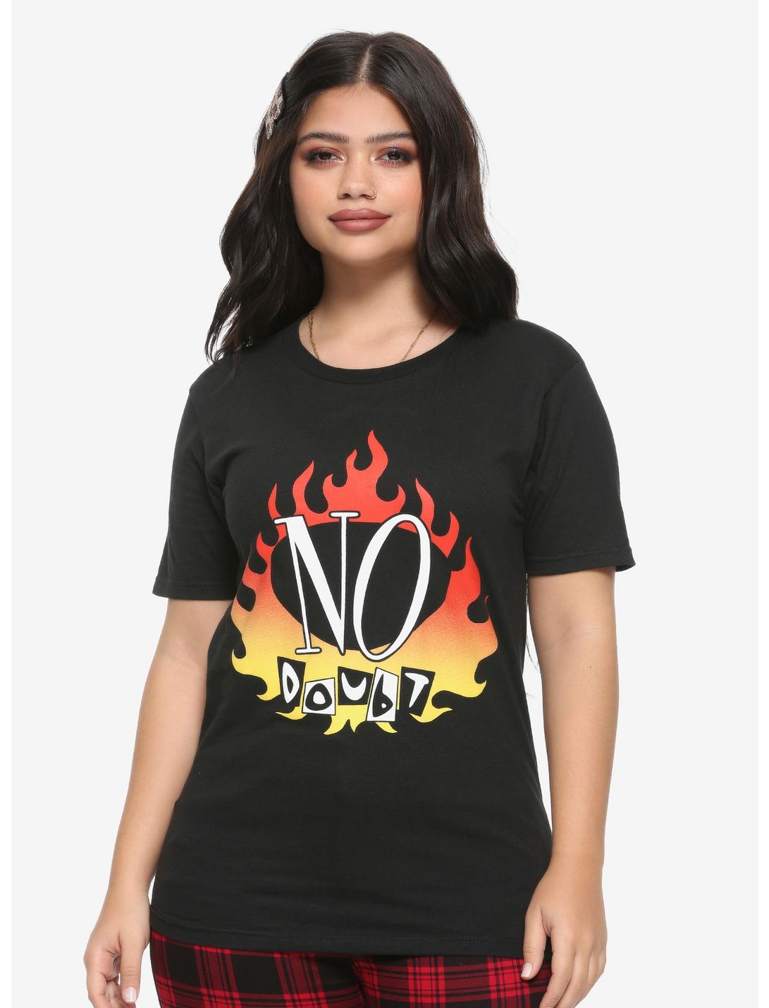 No Doubt Flames Logo Girls T-Shirt, BLACK, hi-res