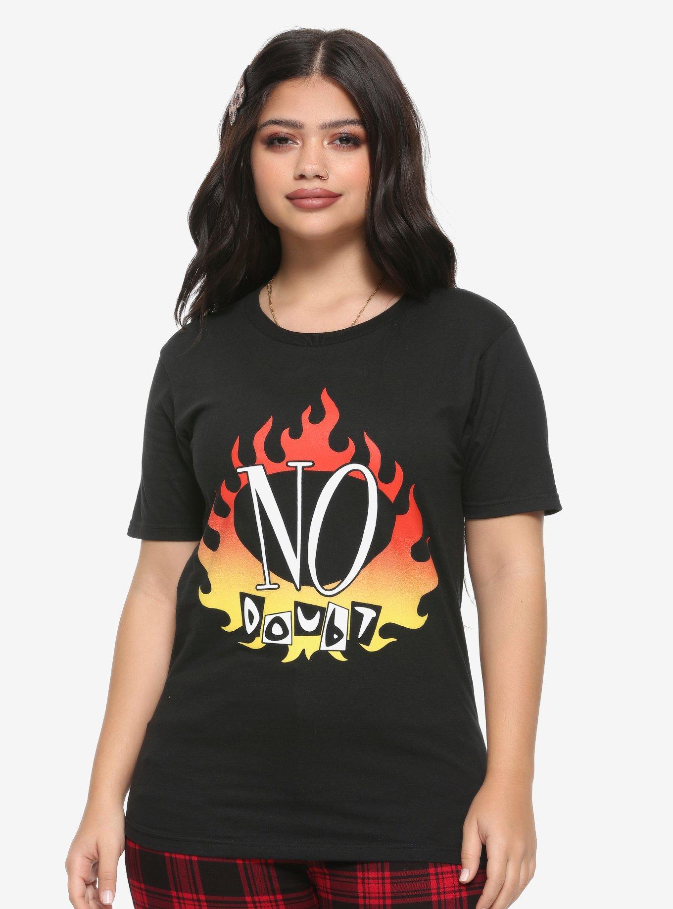 No Doubt Flames Logo Girls T-Shirt, BLACK, hi-res