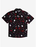 Friday The 13th Jason Mask & Weapons Girls Woven Button-Up, MULTI, hi-res