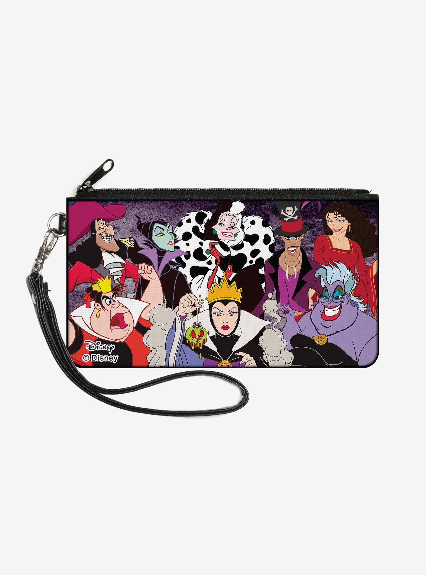 Disney 8 Villains Group Pose Wallet Canvas Zip Clutch, , hi-res