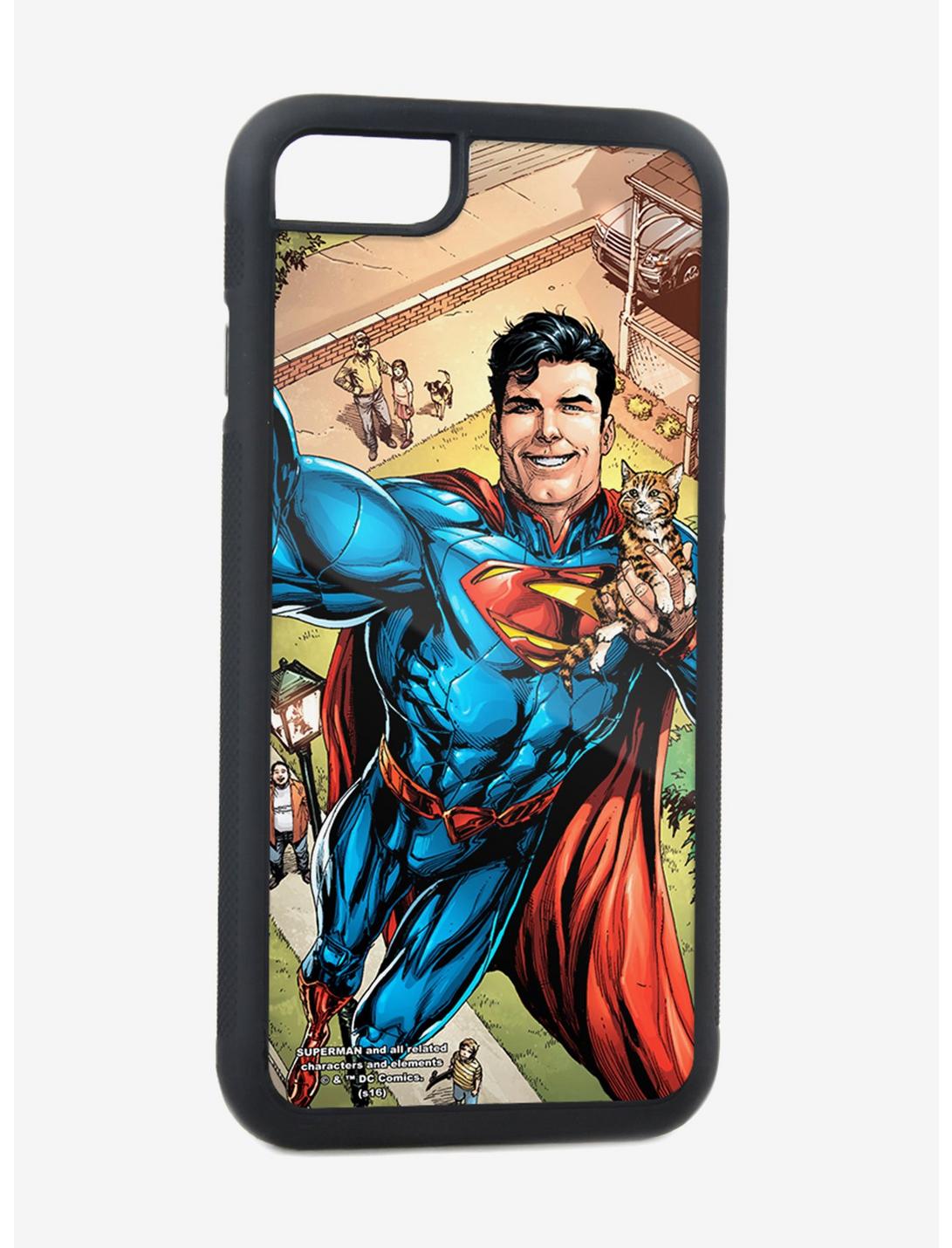 DC Comics Action Comics 34 Superman Flying Cat Selfie Variant Cover iPhone XR Rubber Cell Phone Case, , hi-res