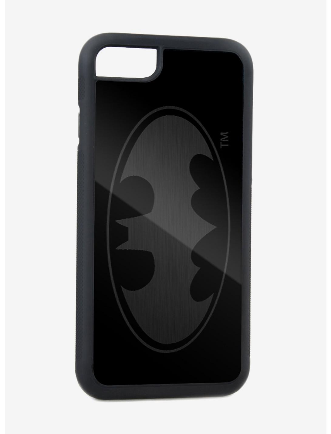 DC Comics Batman Signal Reverse Brushed Black iPhone XR Rubber Cell Phone Case, , hi-res