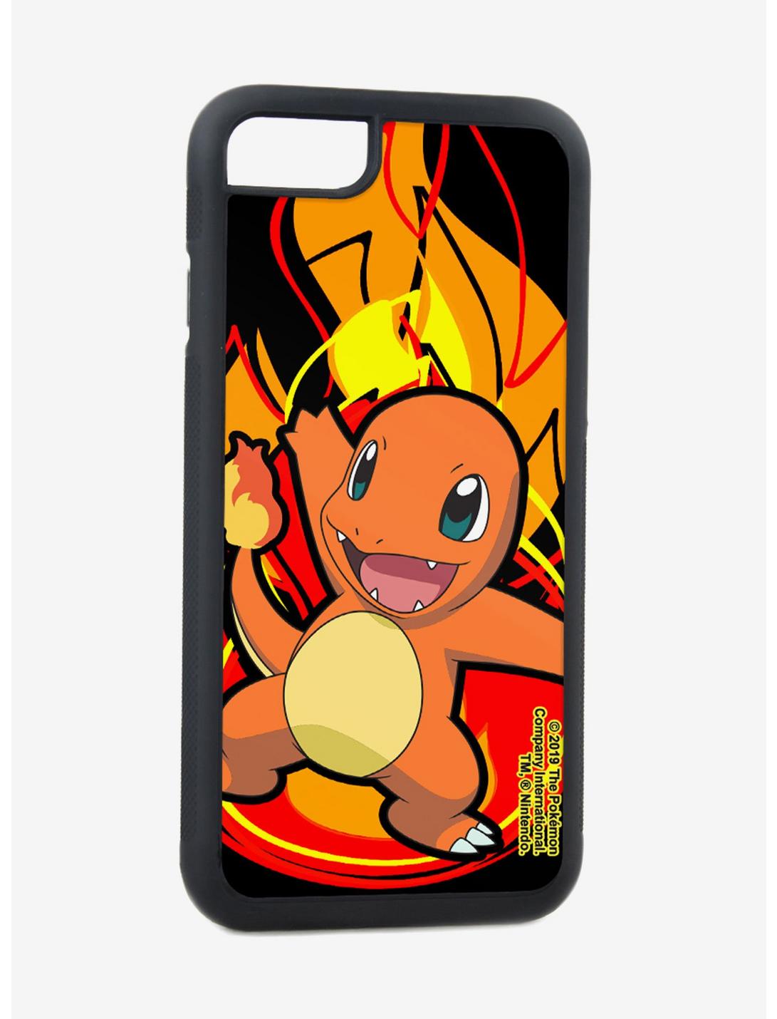 Pokemon Charmander Smiling Flame Black Orange Yellow Red iPhone XS Rubber Cell Phone Case, , hi-res