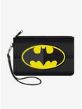 DC Comics Batman Icon Centered Bat Signal Wallet Canvas Zip Clutch, , hi-res