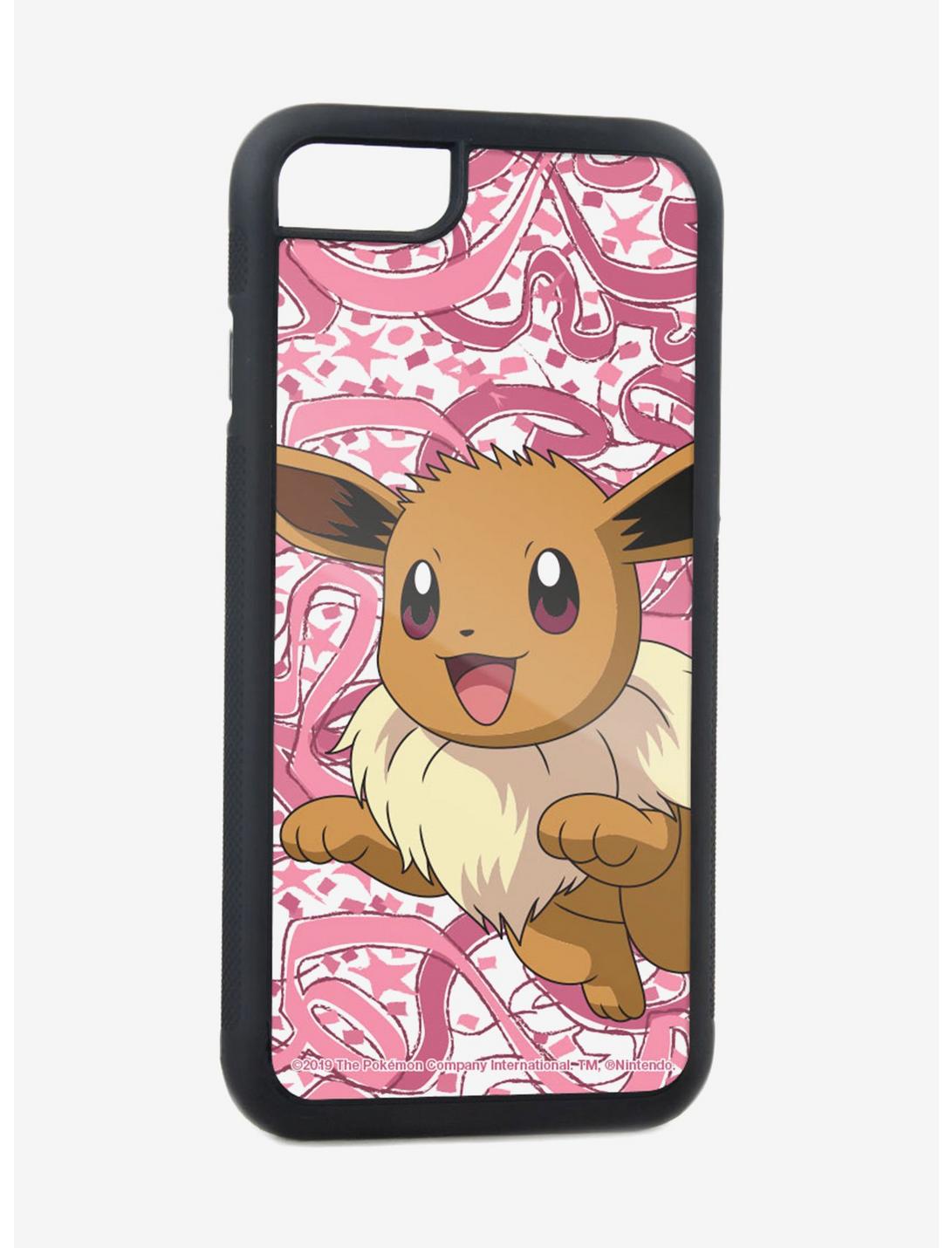 Pokemon Eevee Smiling Pose Confetti White Pink iPhone XR Rubber Cell Phone Case, , hi-res
