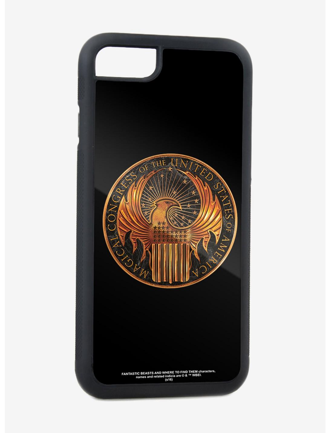 Fantastic Beasts Macusa Seal Black Golds iPhone XS Rubber Cell Phone Case, , hi-res