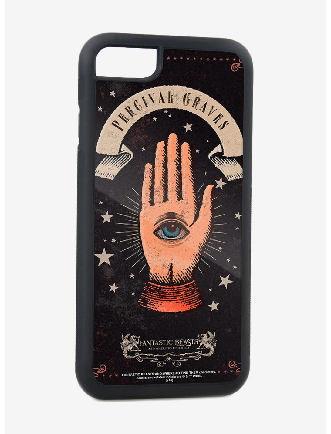 Fantastic Beasts Percival Graves Eye In Hand Icon Charcoal iPhone XR Rubber Cell Phone Case, , hi-res