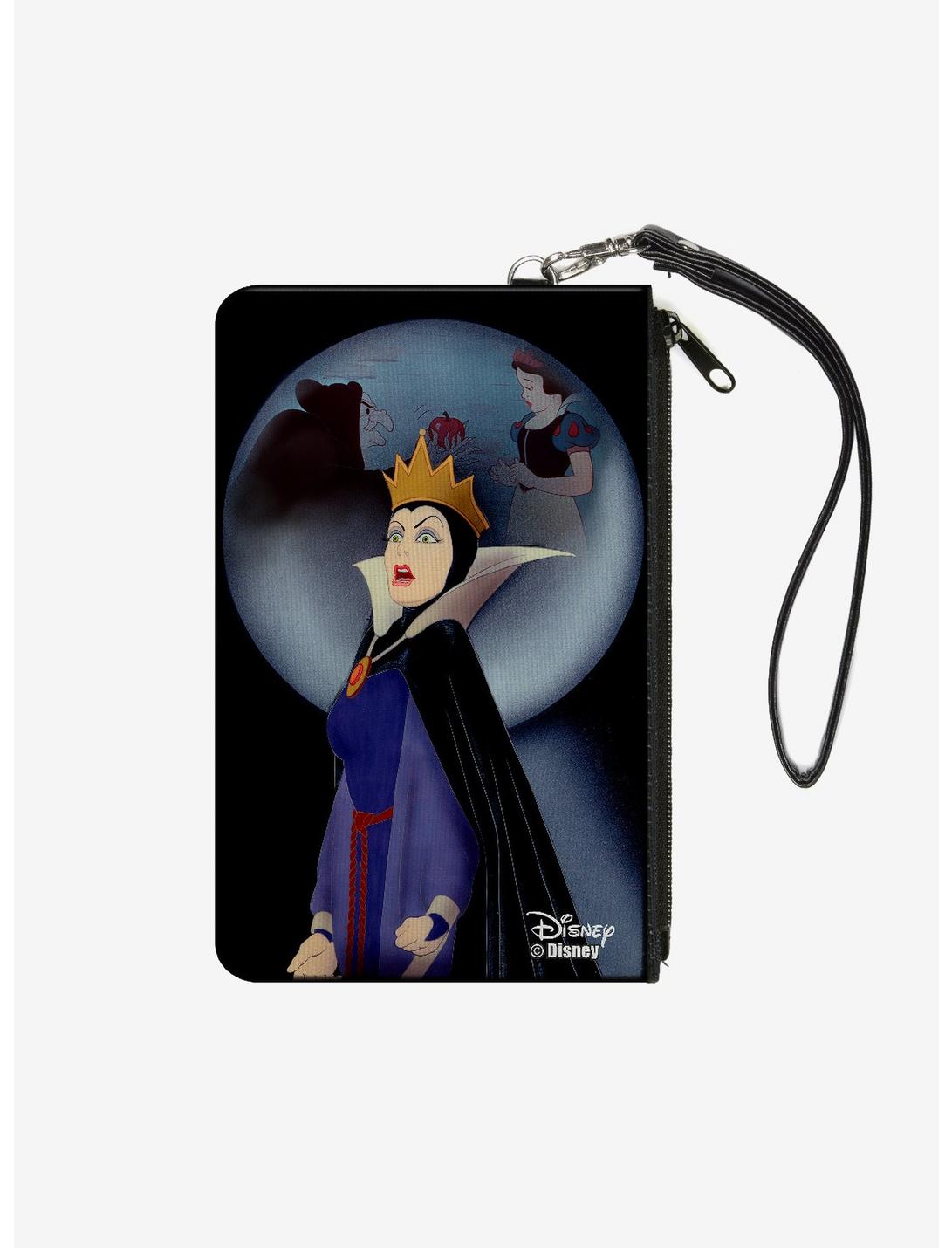 Disney Snow White Evil Queen Old Hag Apple Scene Wallet Canvas Zip Clutch, , hi-res