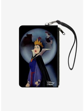 Disney Snow White Evil Queen Old Hag Apple Scene Wallet Canvas Zip Clutch, , hi-res
