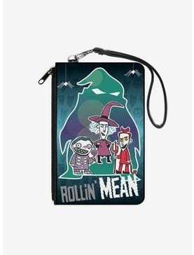 Nightmare Before Christmas Rollin Mean Lock Shock Barrel Ooogie Boogie Wallet Canvas Zip Clutch, , hi-res