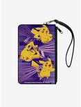 Pokemon Pikachu Poses Absract Wallet Canvas Zip Clutch, , hi-res