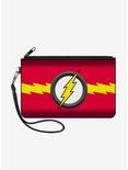 DC Comics The Flash Icon Bolt Stripe Wallet Canvas Zip Clutch, , hi-res