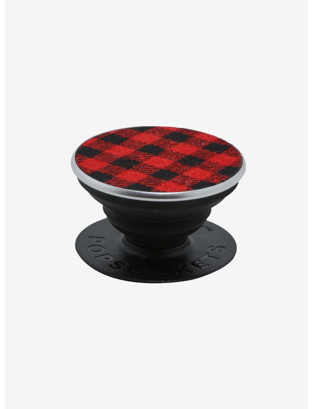 PopSockets Red & Black Plaid Fabric Phone Grip & Stand, , hi-res