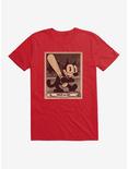 Felix The Cat Baseball Card T-Shirt, RED, hi-res