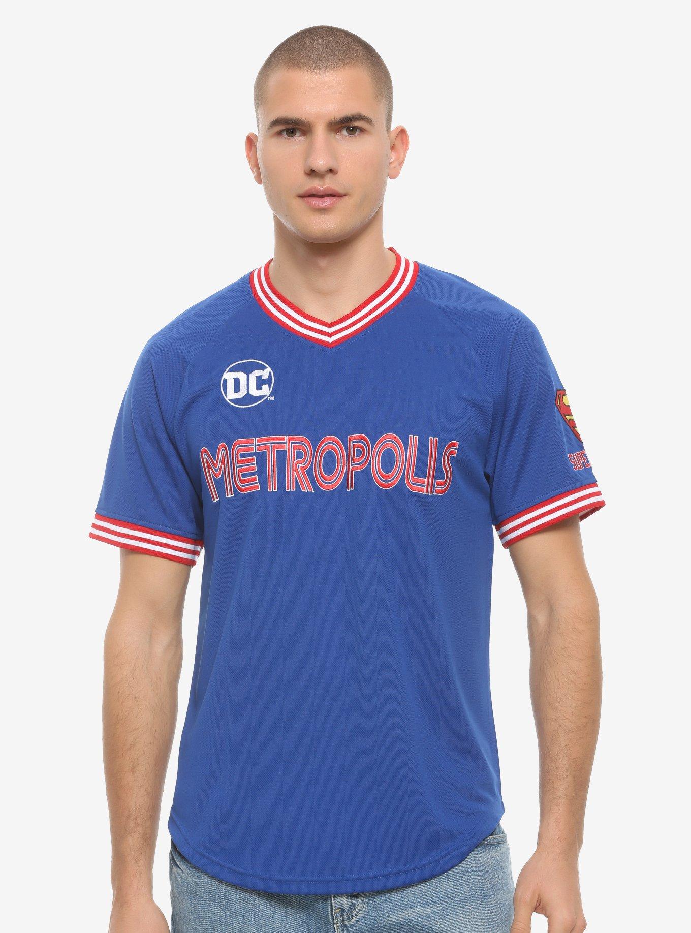 DC Comics Superman Metropolis Jersey - BoxLunch Exclusive, BLUE, hi-res
