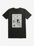 Felix The Cat Hot Air Balloon Comic Strip T-Shirt, BLACK, hi-res