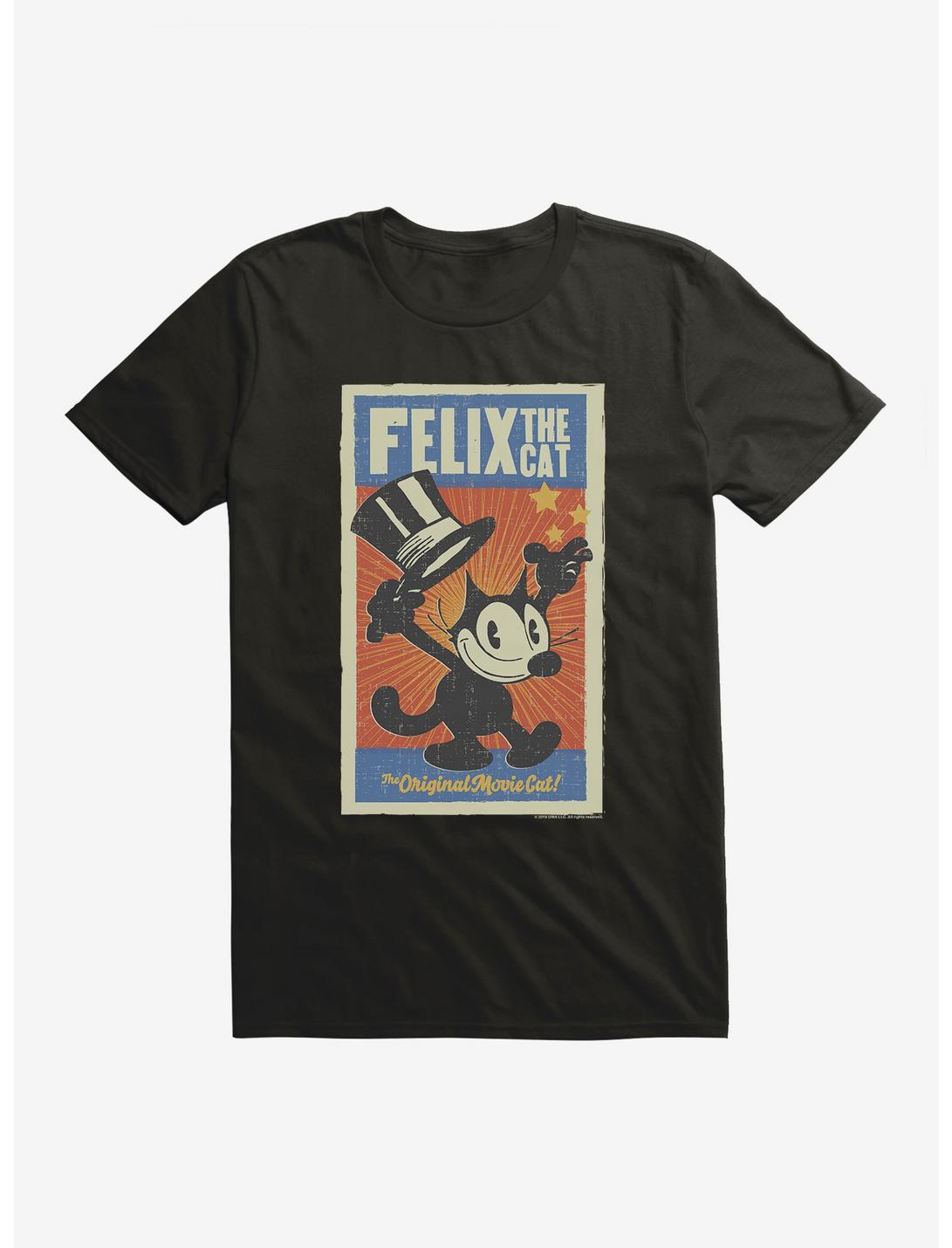 Felix The Cat The Original Movie Cat Poster T-Shirt, BLACK, hi-res