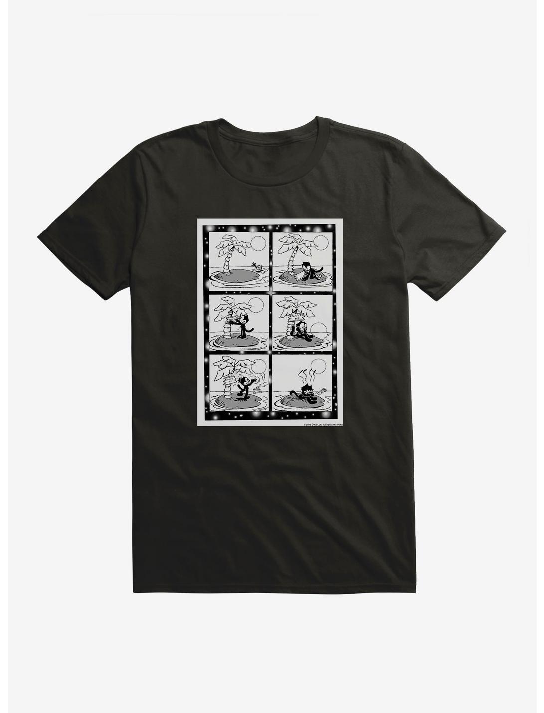 Felix The Cat Island Comic Strip T-Shirt, BLACK, hi-res