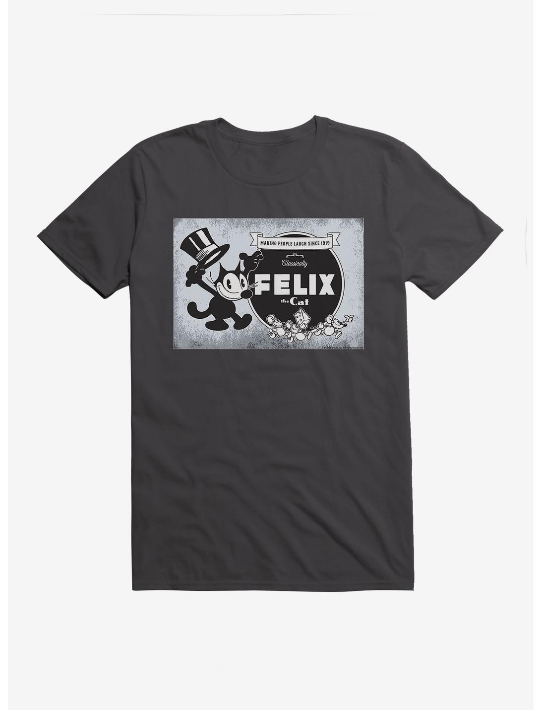 Felix The Cat Vintage Logo Poster T-Shirt, DARK GREY, hi-res