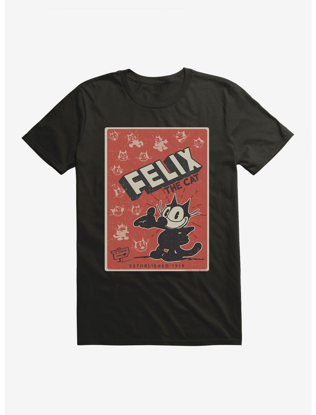 Felix The Cat Vintage Poster T-Shirt, BLACK, hi-res