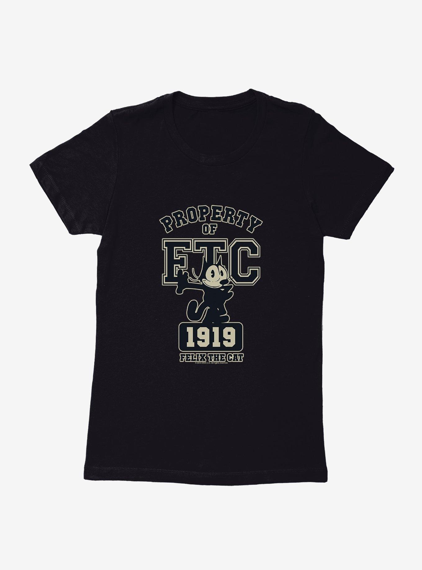 Felix The Cat Property of FTC 1919 Womens T-Shirt, BLACK, hi-res