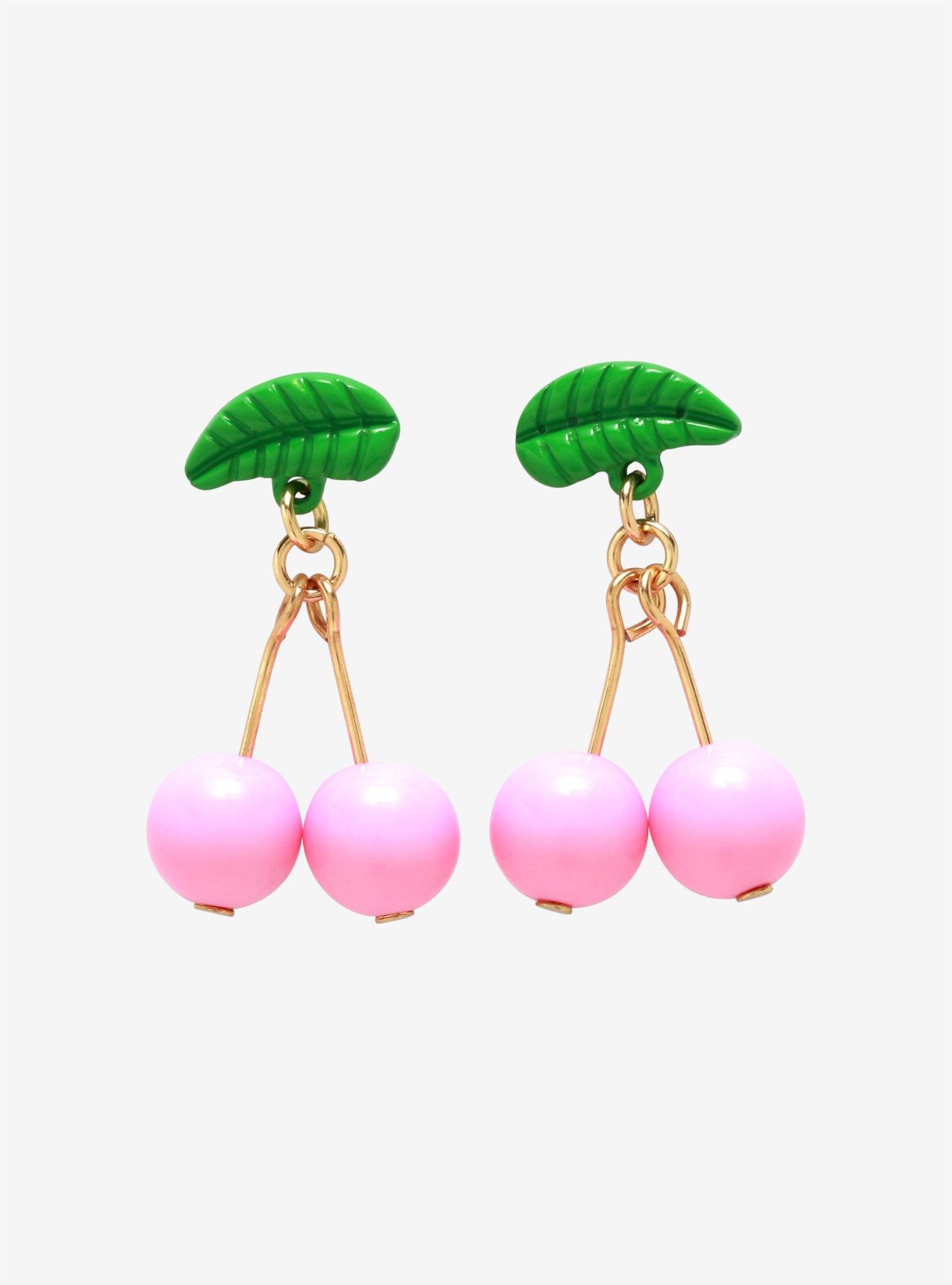 Pink Cherry Dangle Earrings, , hi-res