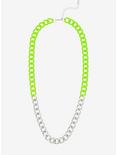 Lime Green & Silver Chain Necklace, , hi-res