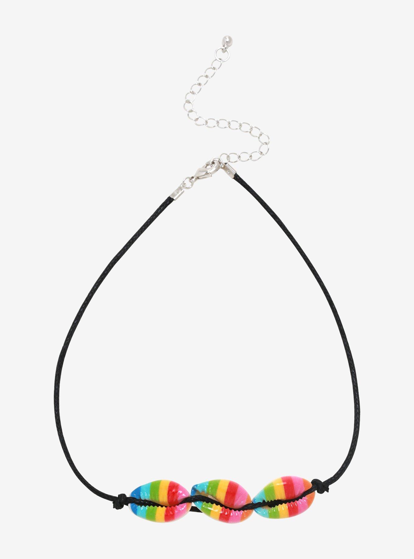 Rainbow Cowrie Shell Choker, , hi-res