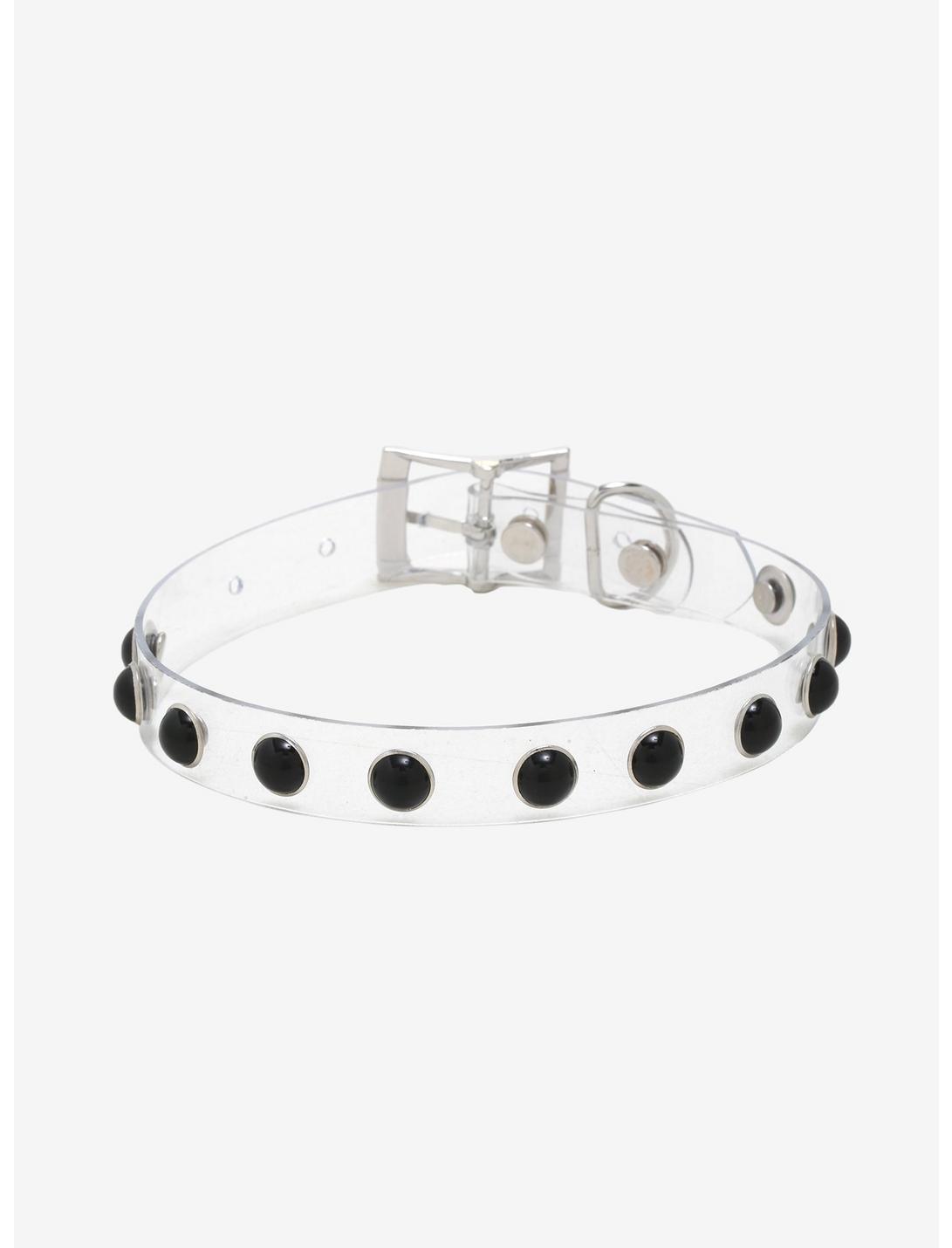 Dome Studded Clear Buckle Choker, , hi-res
