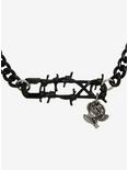 Rose Safety Pin Barbed Wire Chain Choker, , hi-res