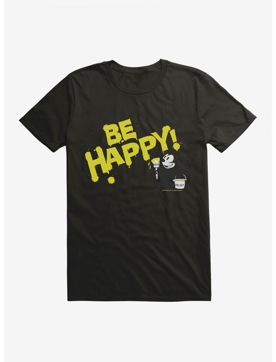 Felix The Cat Be Happy! Paint T-Shirt, BLACK, hi-res