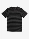 Black & White Striped Pocket T-Shirt, BLACK, hi-res