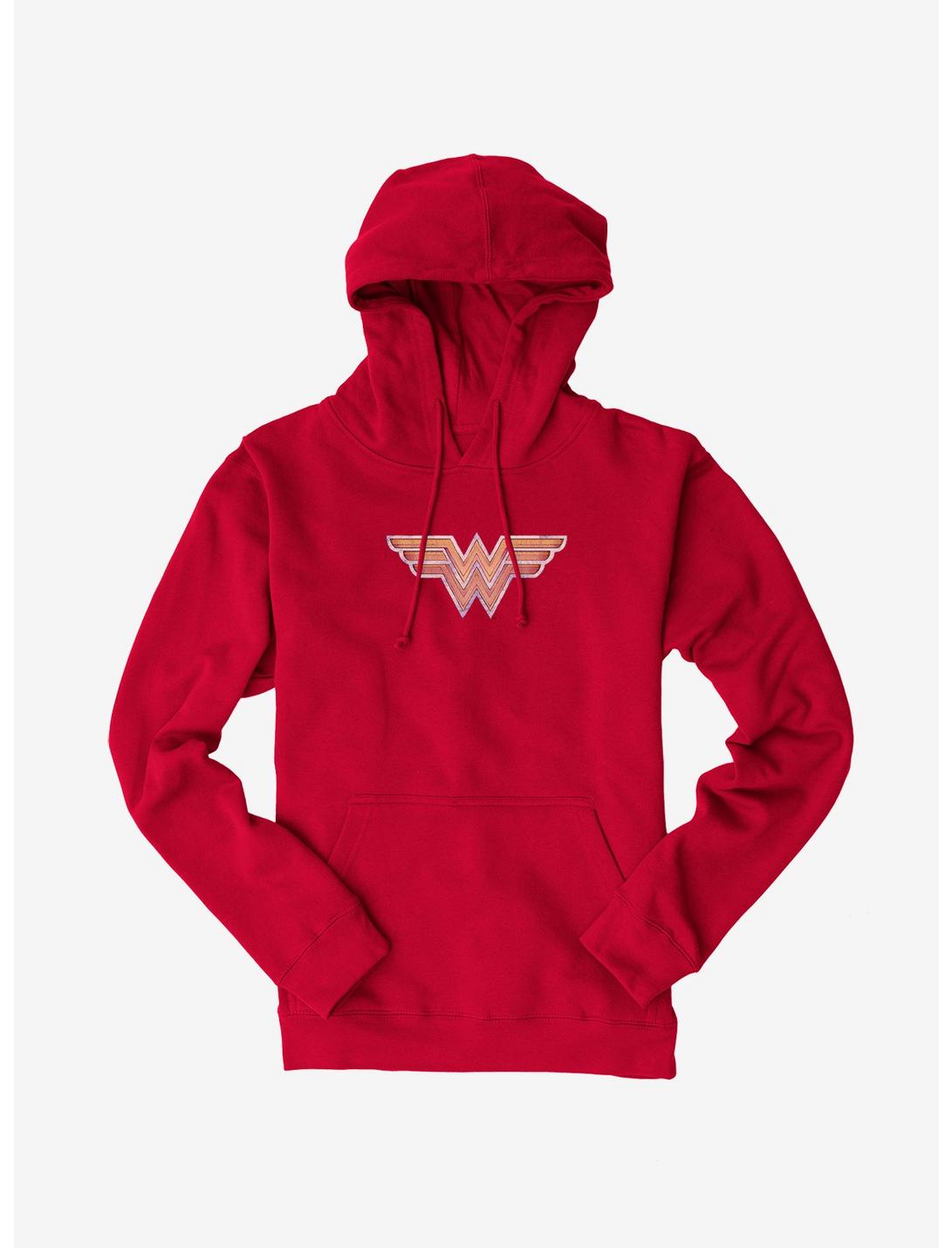 DC Comics Wonder Woman Logo Hoodie, RED, hi-res