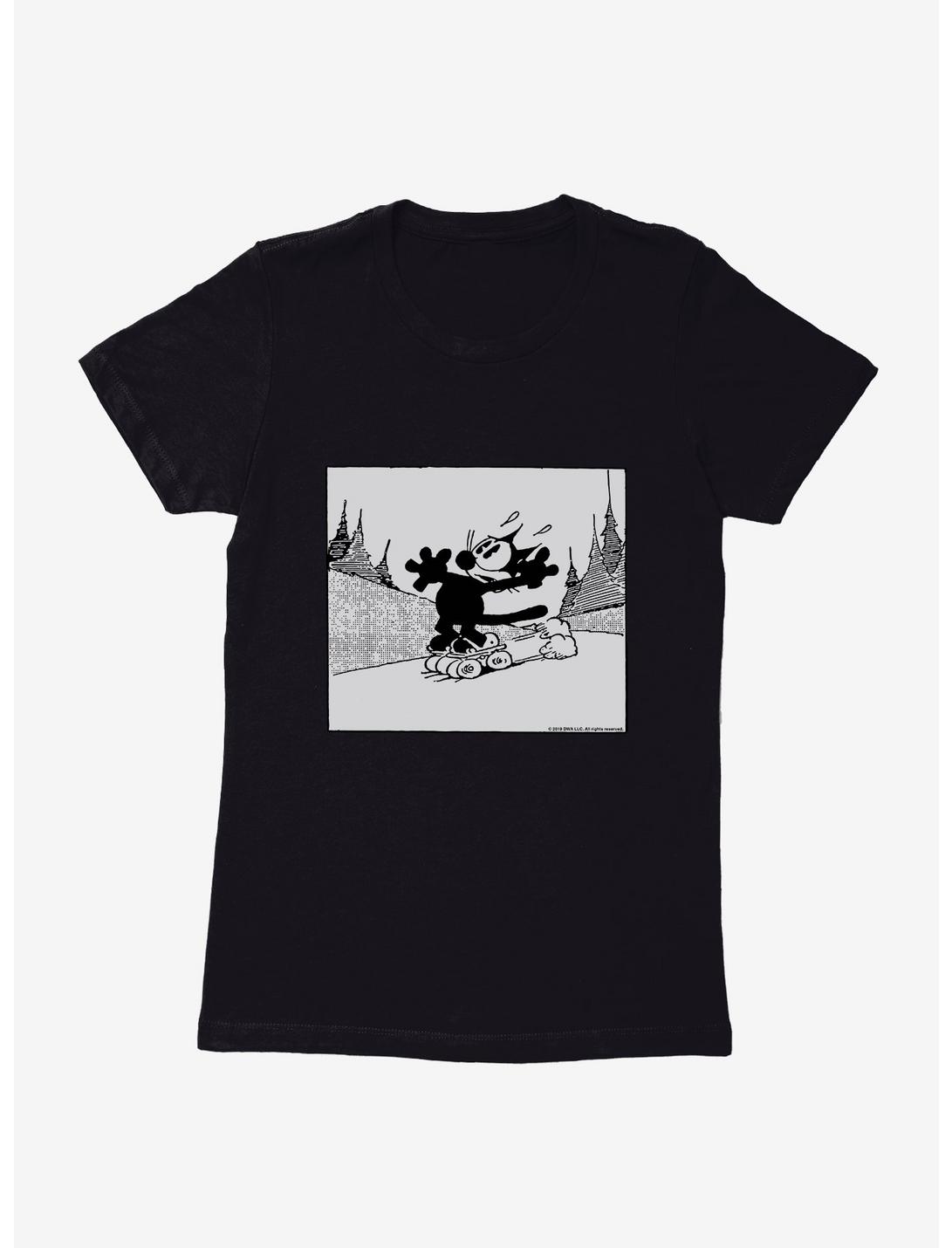 Felix The Cat Rollerskating Womens T-Shirt, BLACK, hi-res