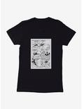 Felix The Cat Fishing Comic Strip Womens T-Shirt, BLACK, hi-res