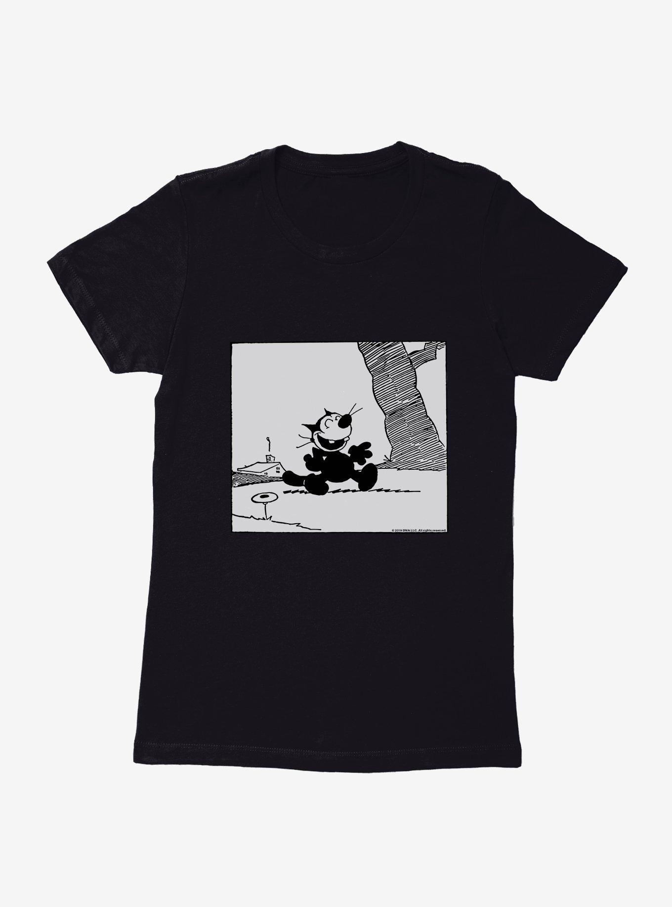 Felix The Cat Happy Stroll Womens T-Shirt, BLACK, hi-res