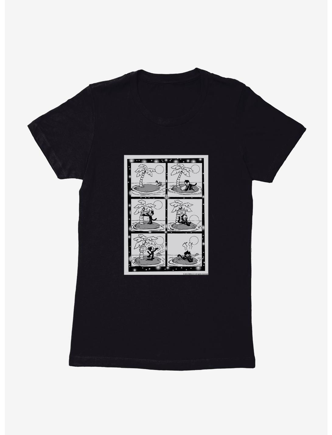 Felix The Cat Island Comic Strip Womens T-Shirt, BLACK, hi-res