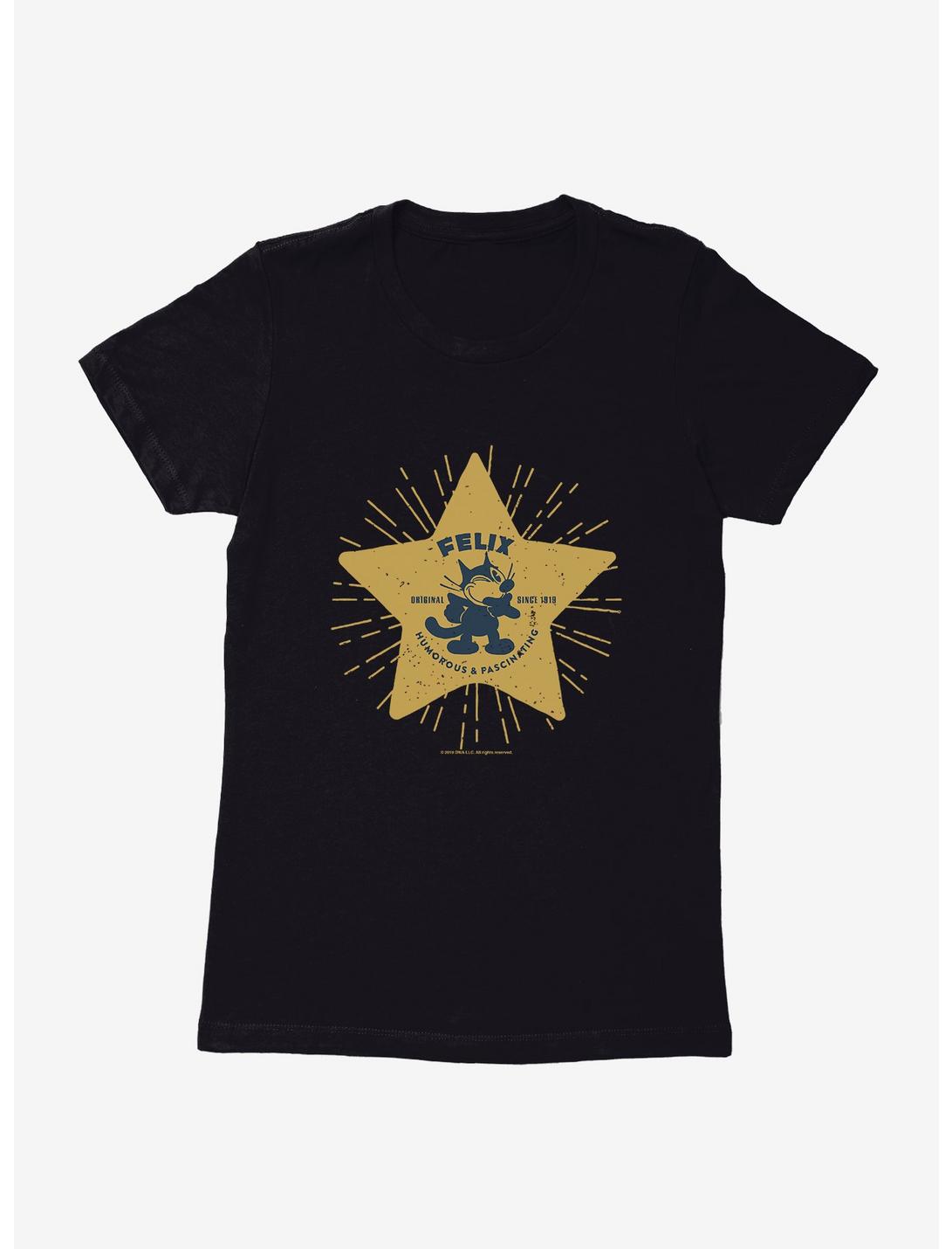 Felix The Cat Star Logo Womens T-Shirt, BLACK, hi-res