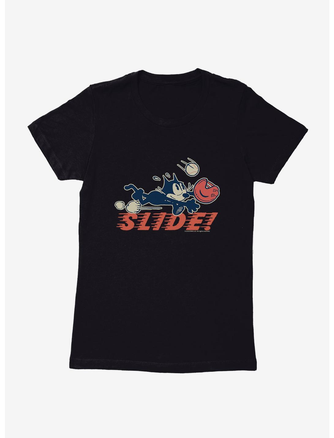 Felix The Cat Slide Baseball Womens T-Shirt, BLACK, hi-res