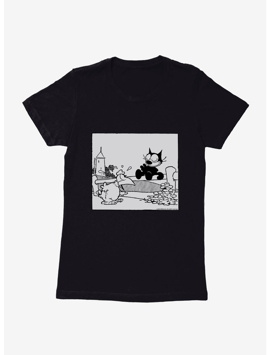 Felix The Cat Suprised Rooster Womens T-Shirt, BLACK, hi-res