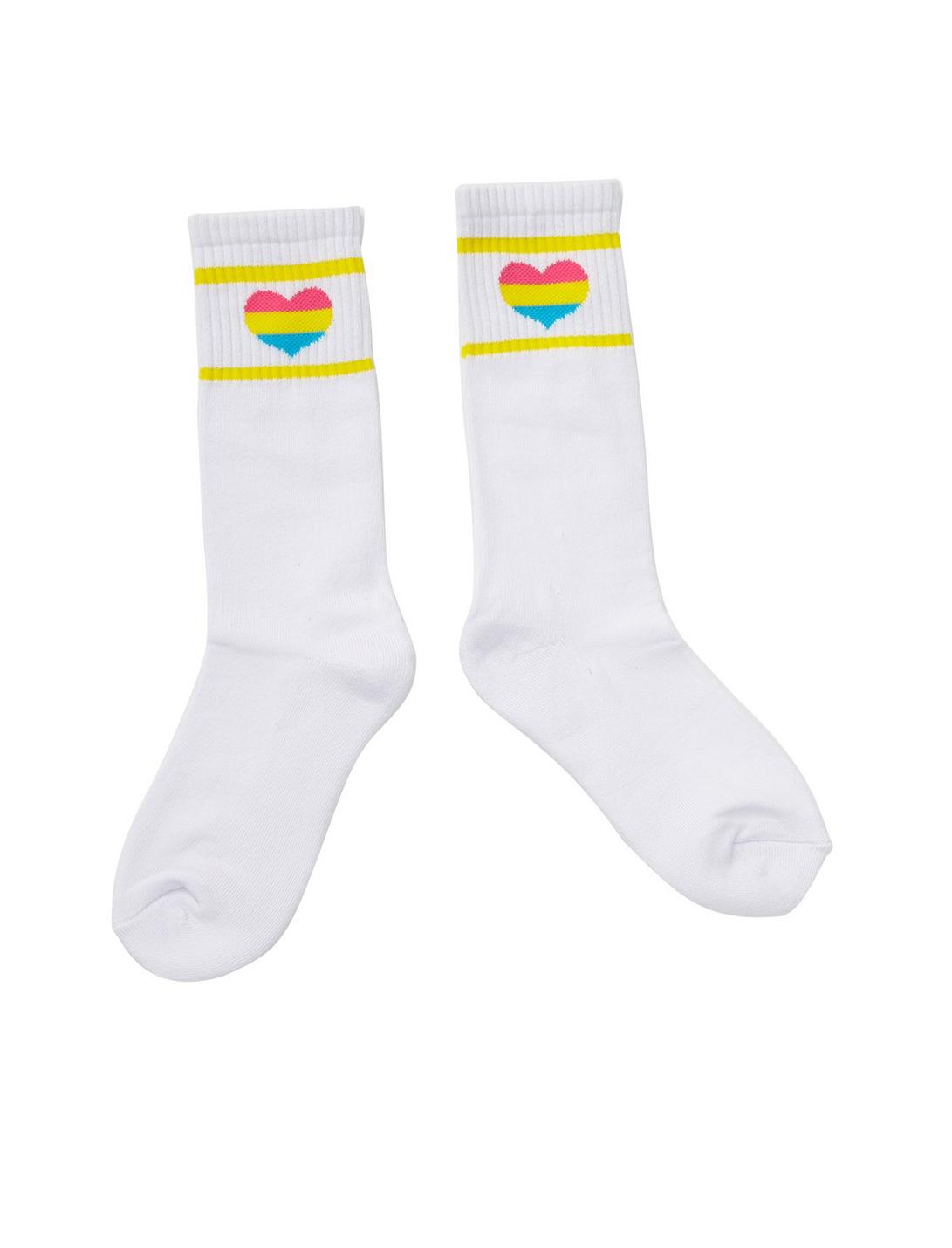 Pansexual Pride Heart Girls Crew Socks, , hi-res